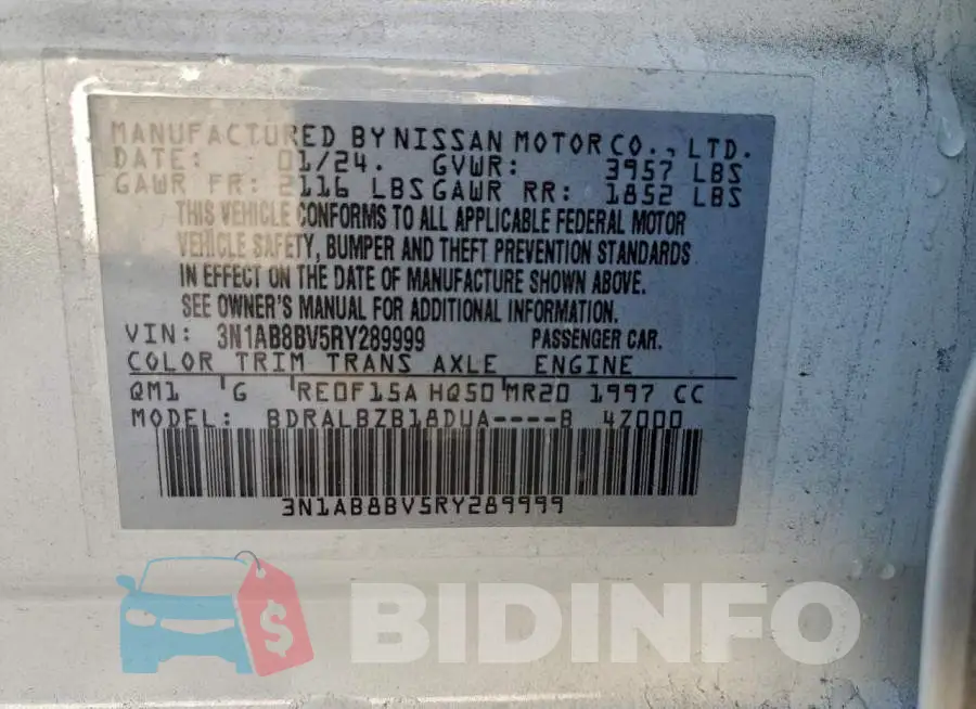 3N1AB8BV5RY289999 Photo# 13
