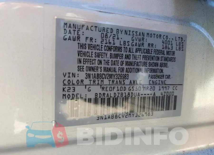 3N1AB8CV2MY326983 Photo# 12