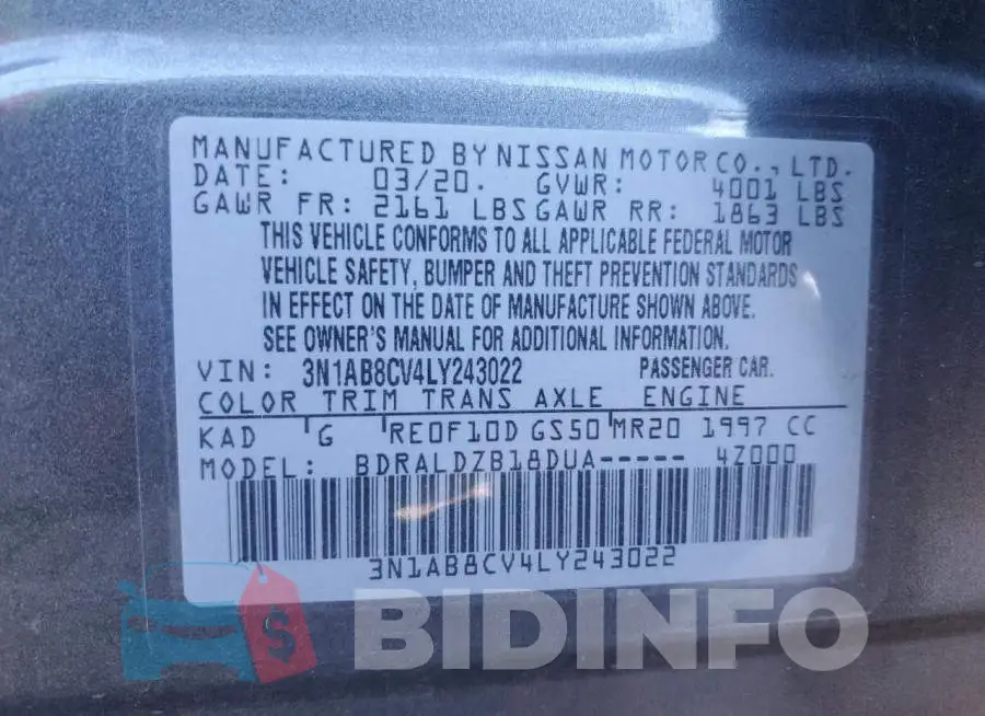 3N1AB8CV4LY243022 Photo# 13