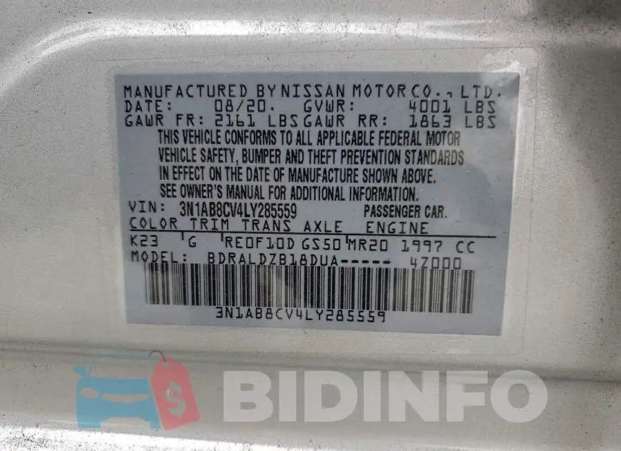 3N1AB8CV4LY285559 Photo# 13