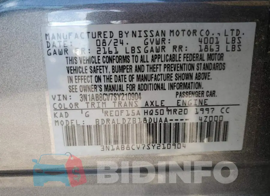3N1AB8CV7SY210904 Photo# 13