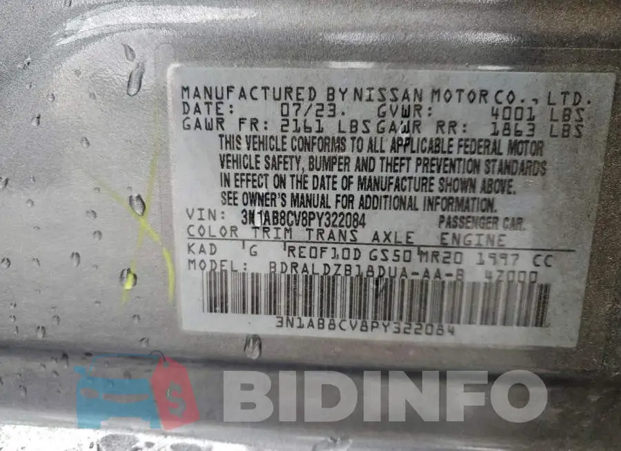 3N1AB8CV8PY322084 Photo# 12