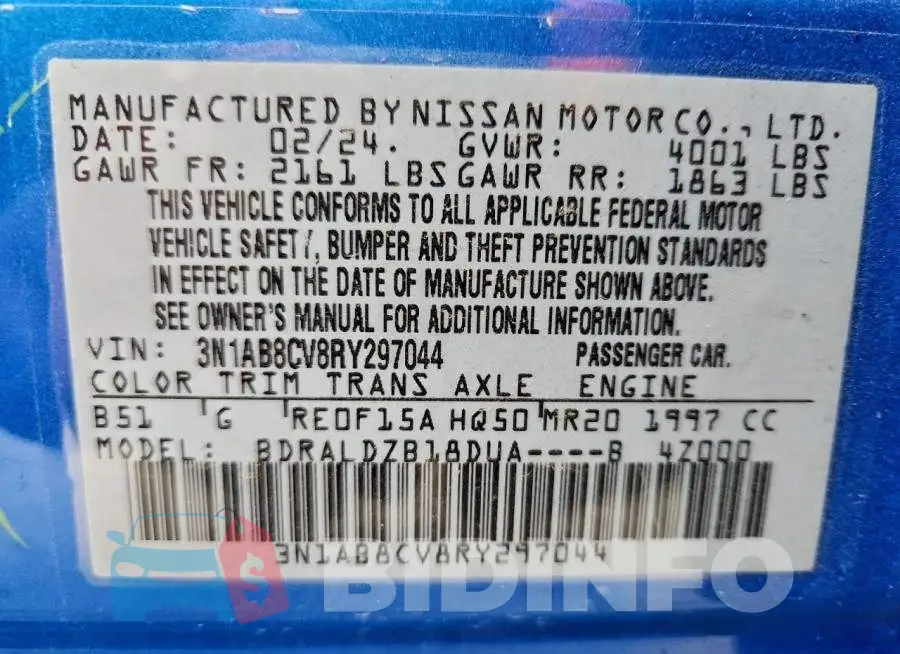 3N1AB8CV8RY297044 Photo# 12