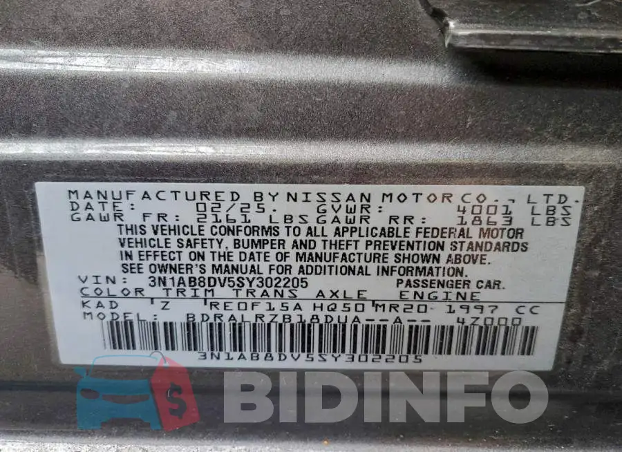 3N1AB8DV5SY302205 Photo# 12