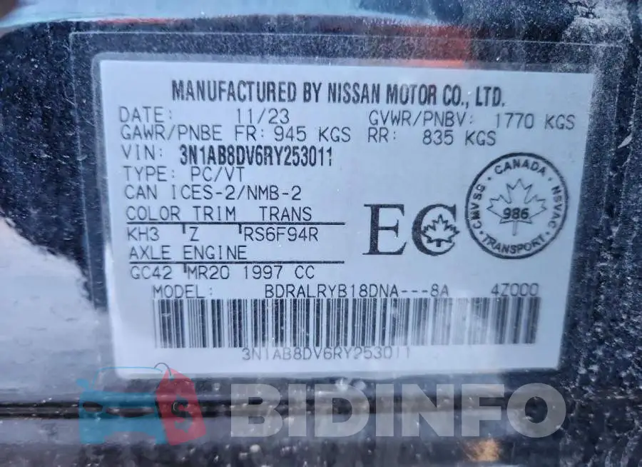 3N1AB8DV6RY253011 Photo# 12
