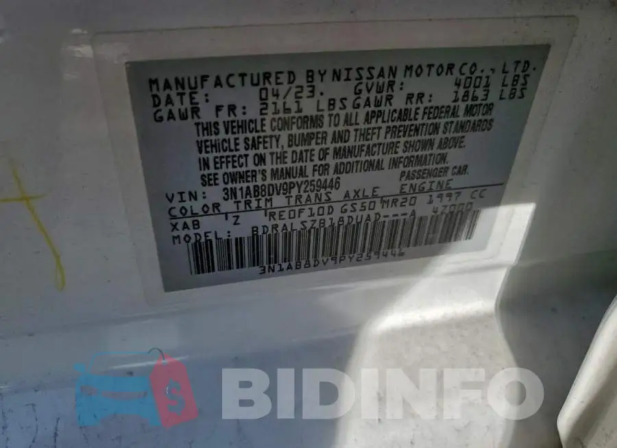 3N1AB8DV9PY259446 Photo# 12