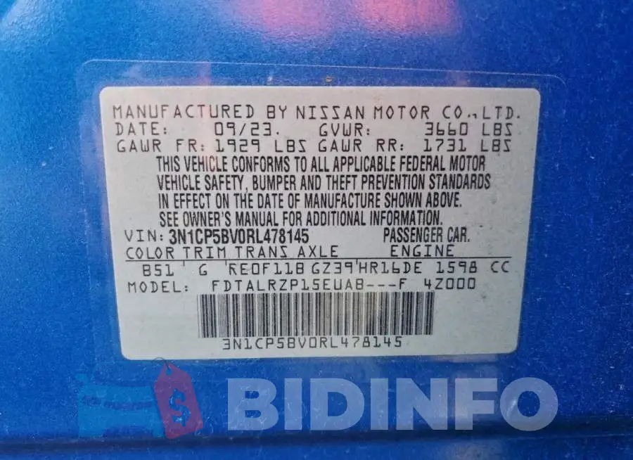3N1CP5BV0RL478145 Photo# 14