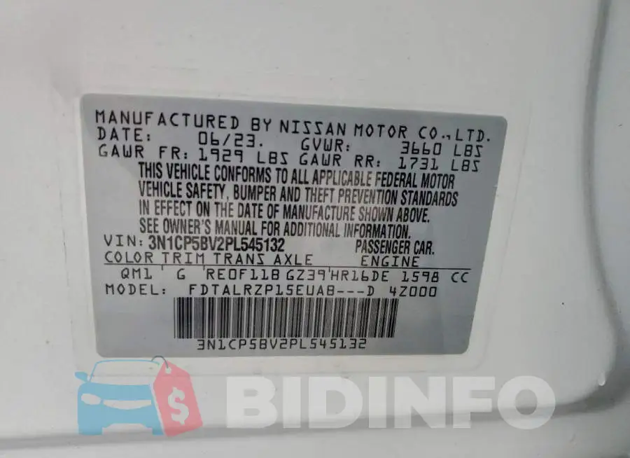 3N1CP5BV2PL545132 Photo# 12