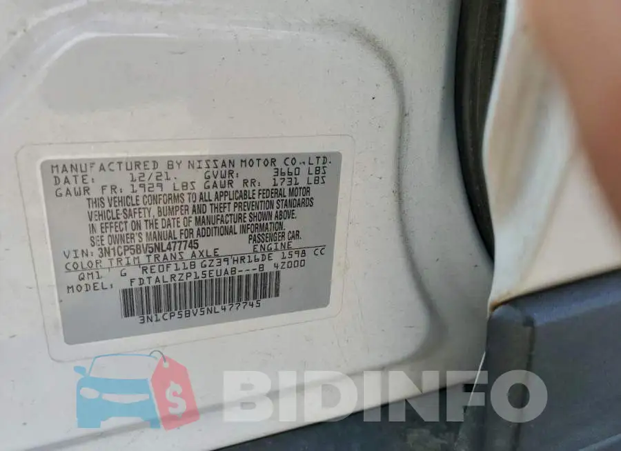 3N1CP5BV5NL477745 Photo# 13