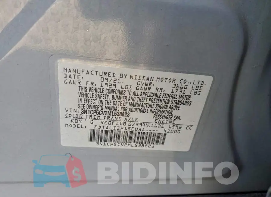 3N1CP5CV2ML538823 Photo# 12