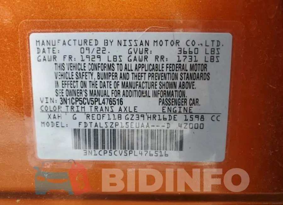 3N1CP5CV5PL476516 Photo# 13