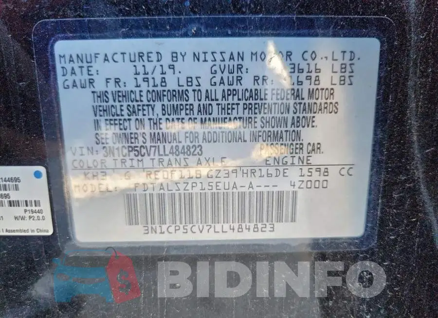 3N1CP5CV7LL484823 Photo# 13