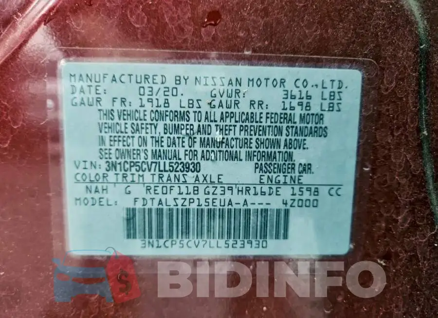 3N1CP5CV7LL523930 Photo# 14