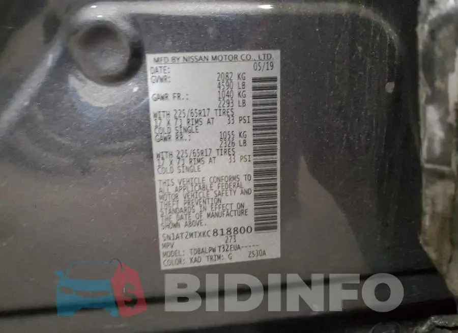 5N1AT2MTXKC818800 Photo# 13