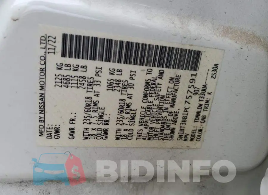 5N1BT3BB1PC757591 Photo# 12