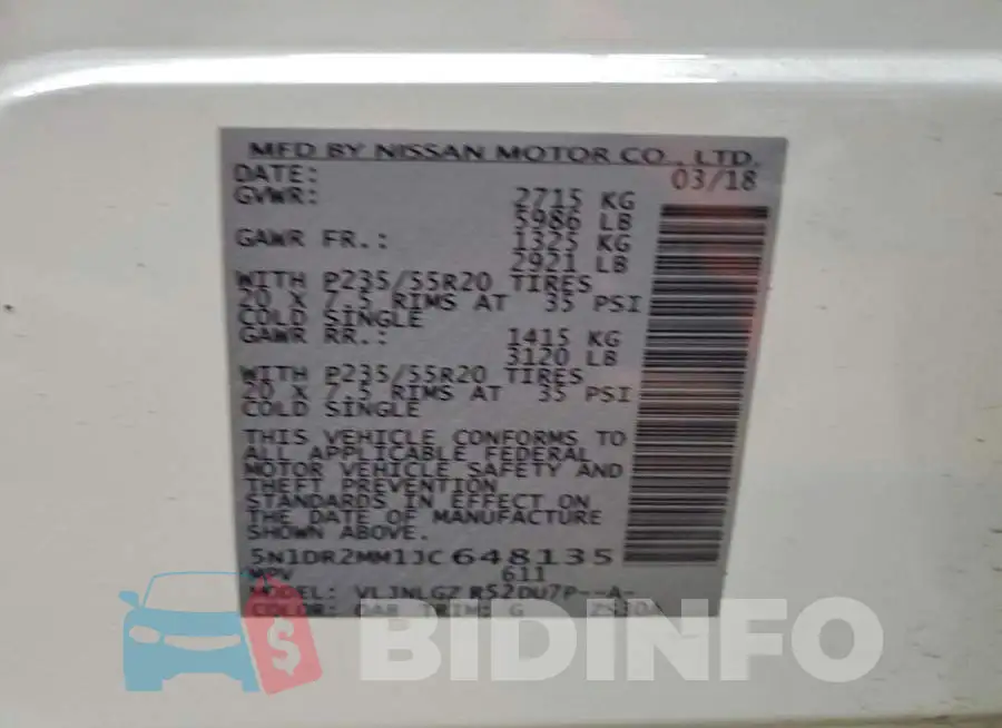 5N1DR2MM1JC648135 Photo# 13
