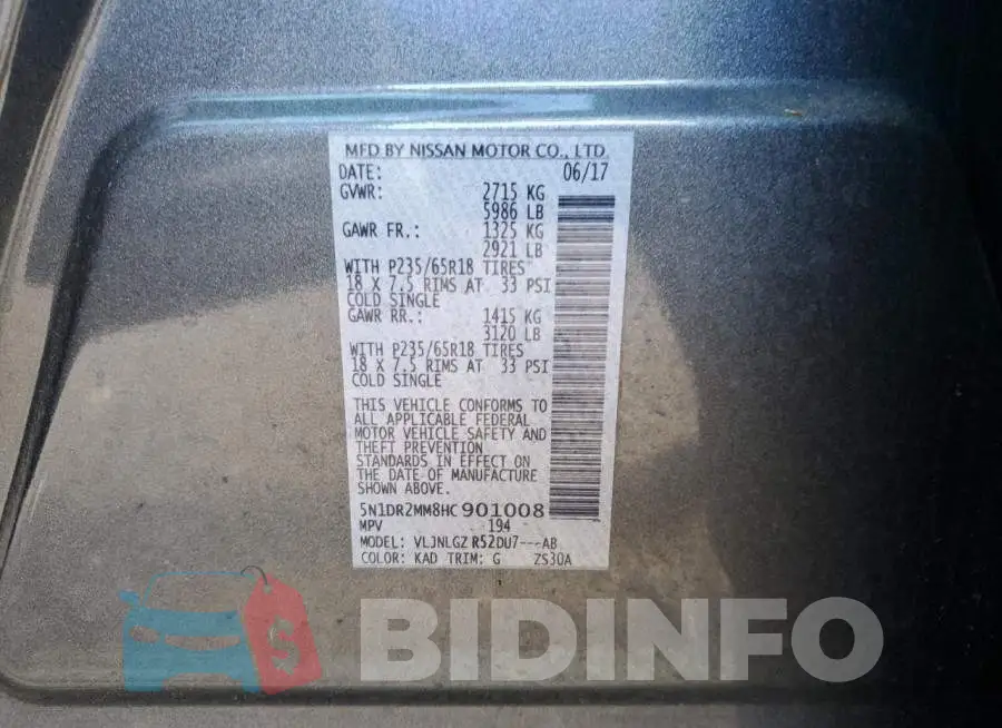 5N1DR2MM8HC901008 Photo# 14