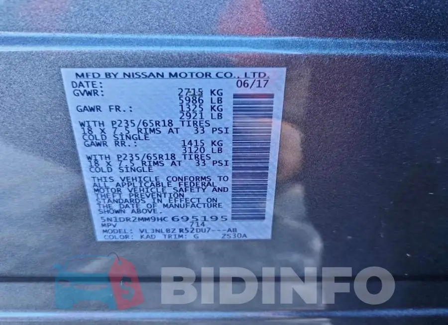 5N1DR2MM9HC695195 Photo# 13