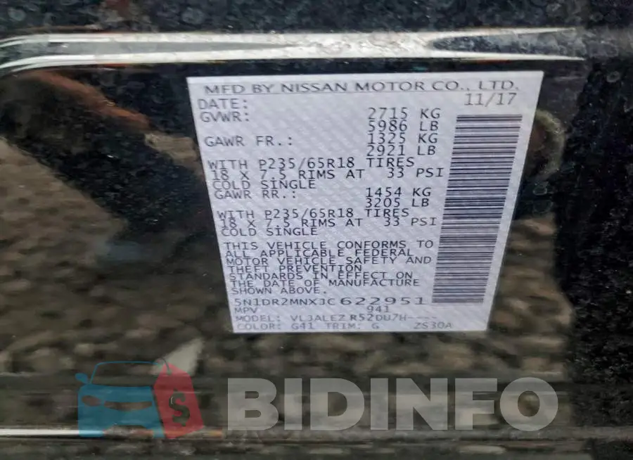 5N1DR2MNXJC622951 Photo# 13