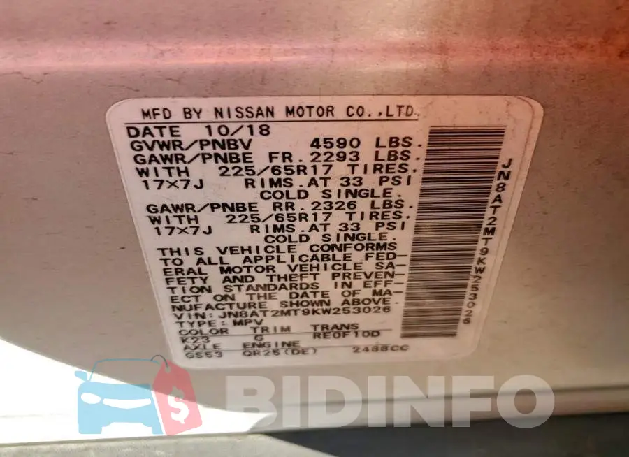 JN8AT2MT9KW253026 Photo# 12