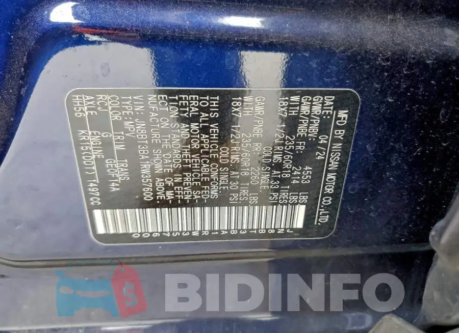 JN8BT3BA1RW357600 Photo# 12