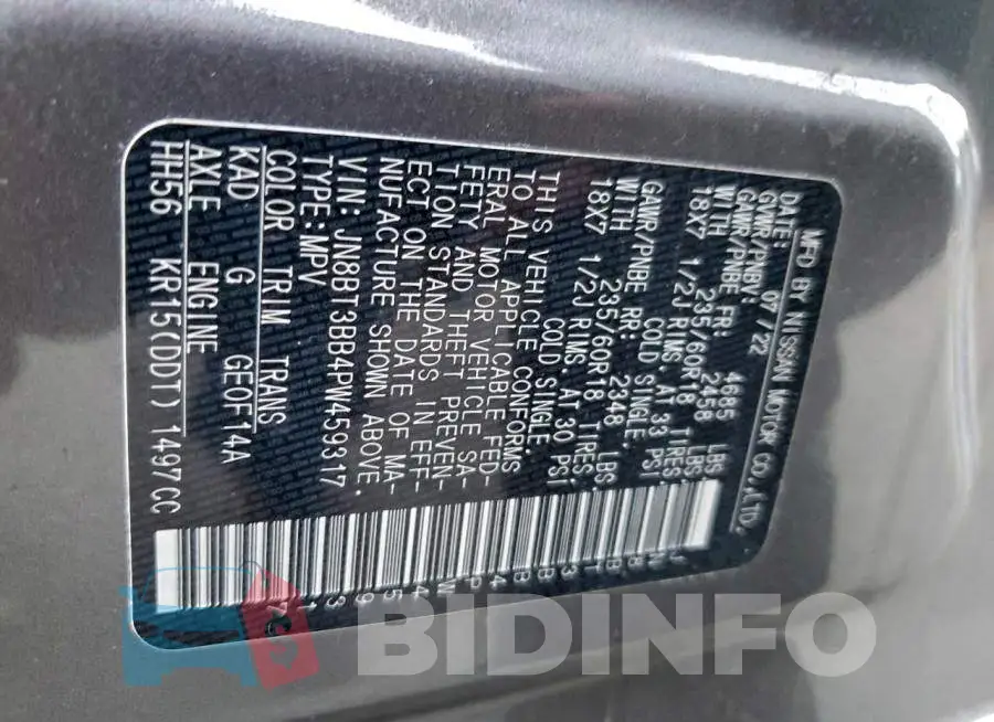 JN8BT3BB4PW459317 Photo# 13