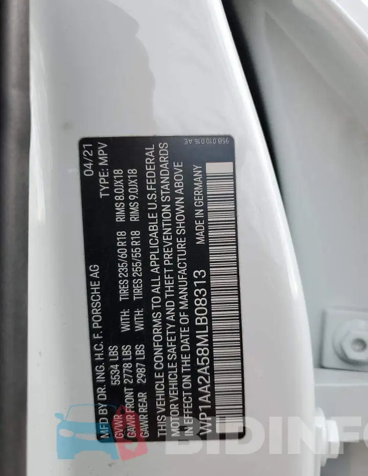 WP1AA2A58MLB08313 Photo# 12