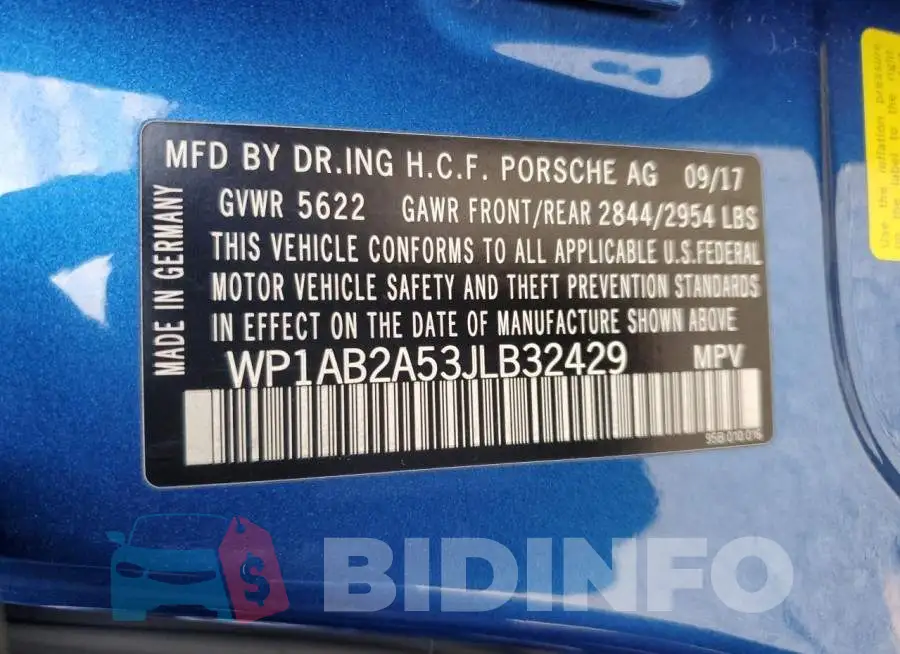 WP1AB2A53JLB32429 Photo# 13