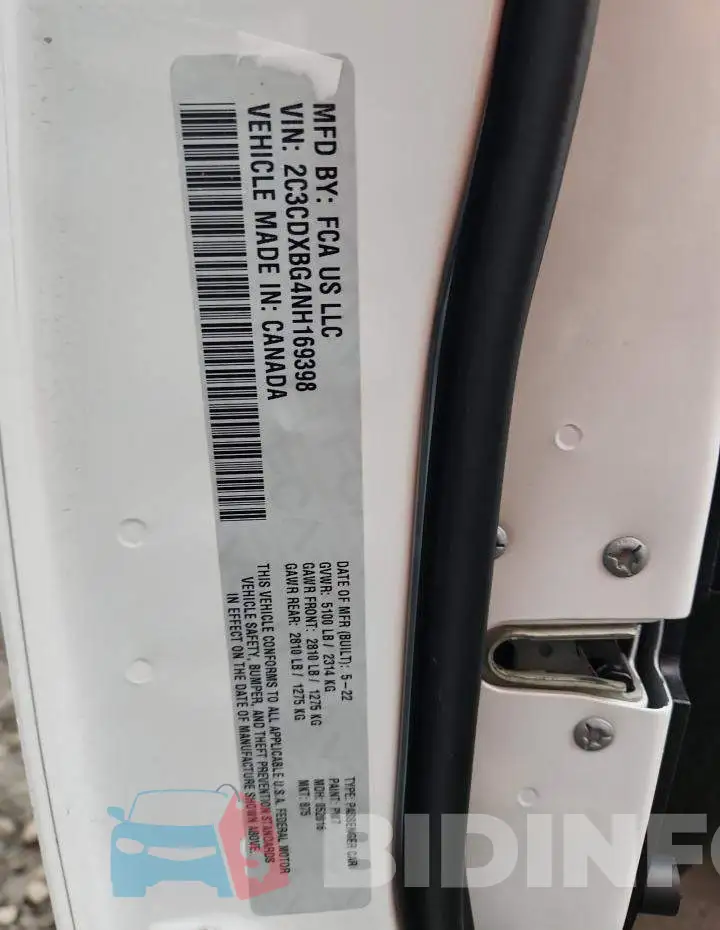 2C3CDXBG4NH169398 Photo# 13