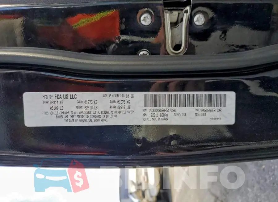 2C3CDXBG6HH517366 Photo# 12
