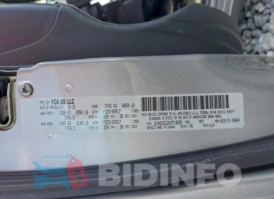 2C4RDGEG2KR718295 Photo# 14
