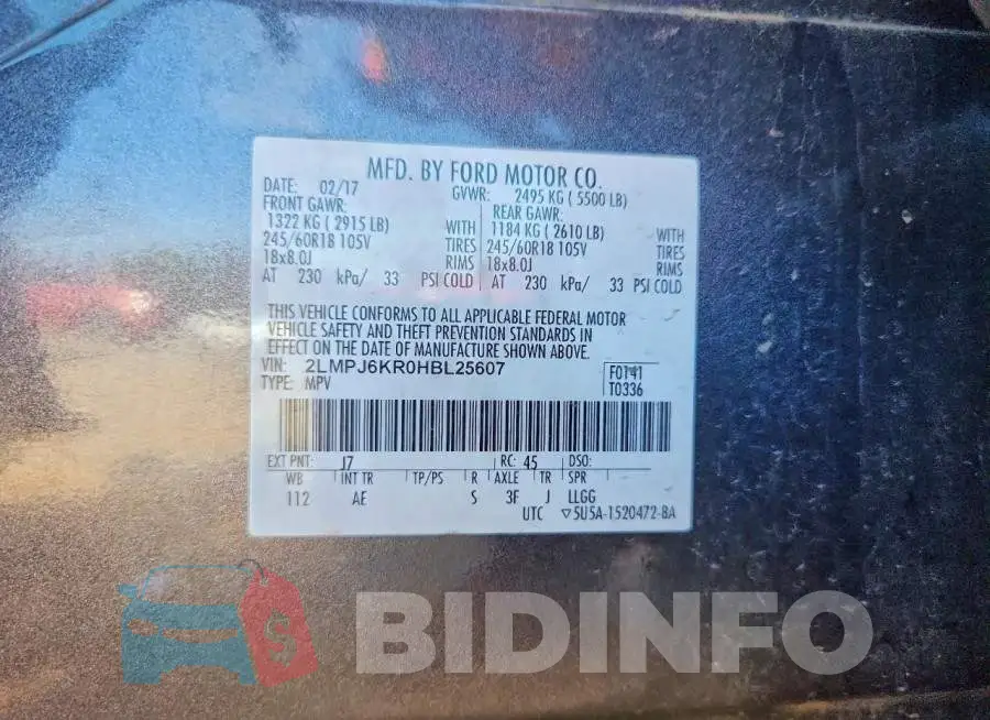 2LMPJ6KR0HBL25607 Photo# 13