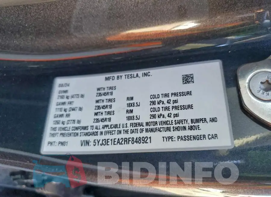 5YJ3E1EA2RF848921 Photo# 12