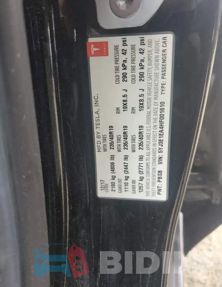 5YJ3E1EA4HF001610 Photo# 12