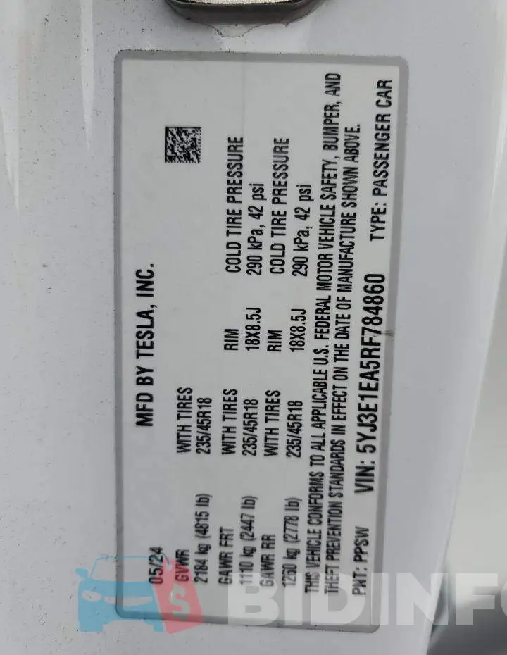 5YJ3E1EA5RF784860 Photo# 13