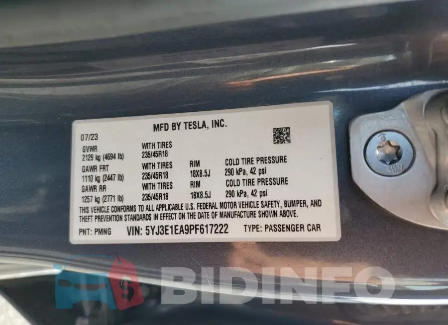 5YJ3E1EA9PF617222 Photo# 12