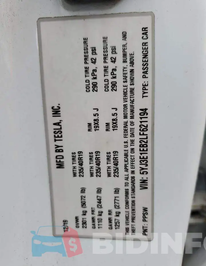 5YJ3E1EB2LF621194 Photo# 13