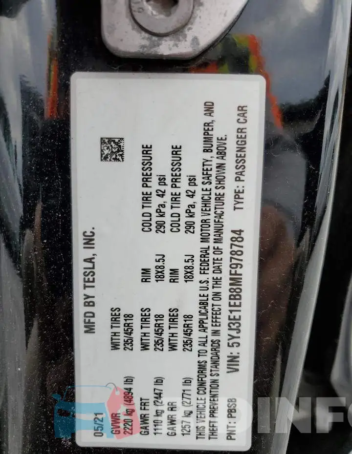 5YJ3E1EB8MF978784 Photo# 13