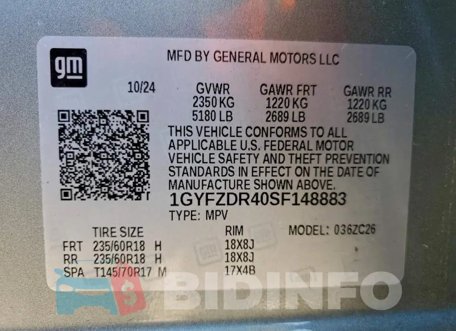 1GYFZDR40SF148883 Photo# 13