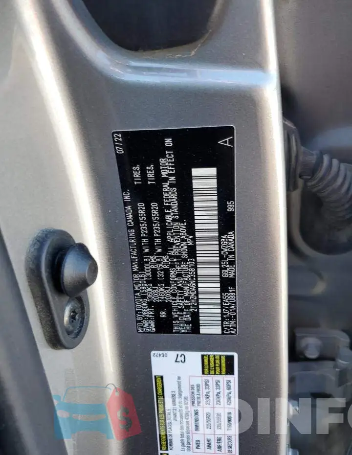 2T2HZMDA6NC358103 Photo# 13