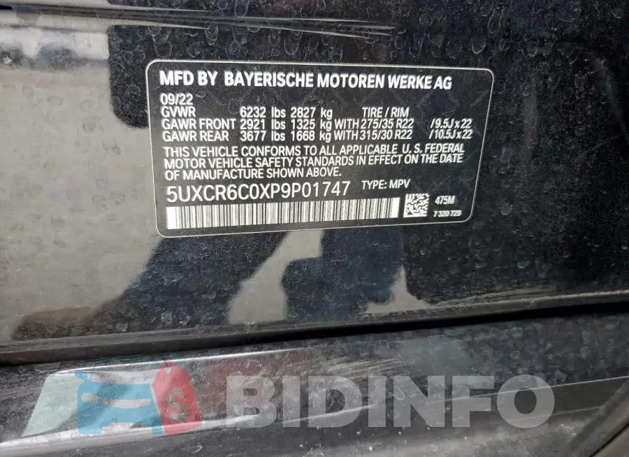 5UXCR6C0XP9P01747 Photo# 13