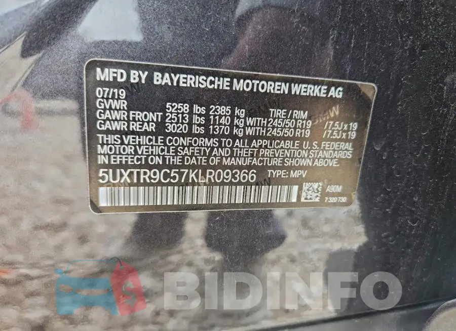 5UXTR9C57KLR09366 Photo# 13