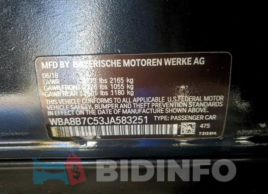 WBA8B7C53JA583251 Photo# 12