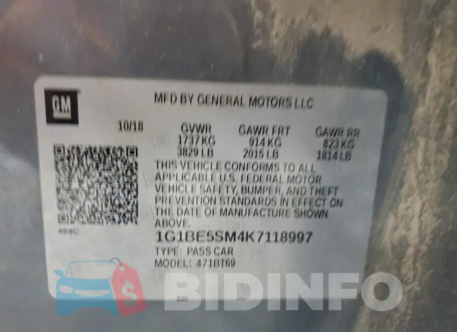 1G1BE5SM4K7118997 Photo# 12