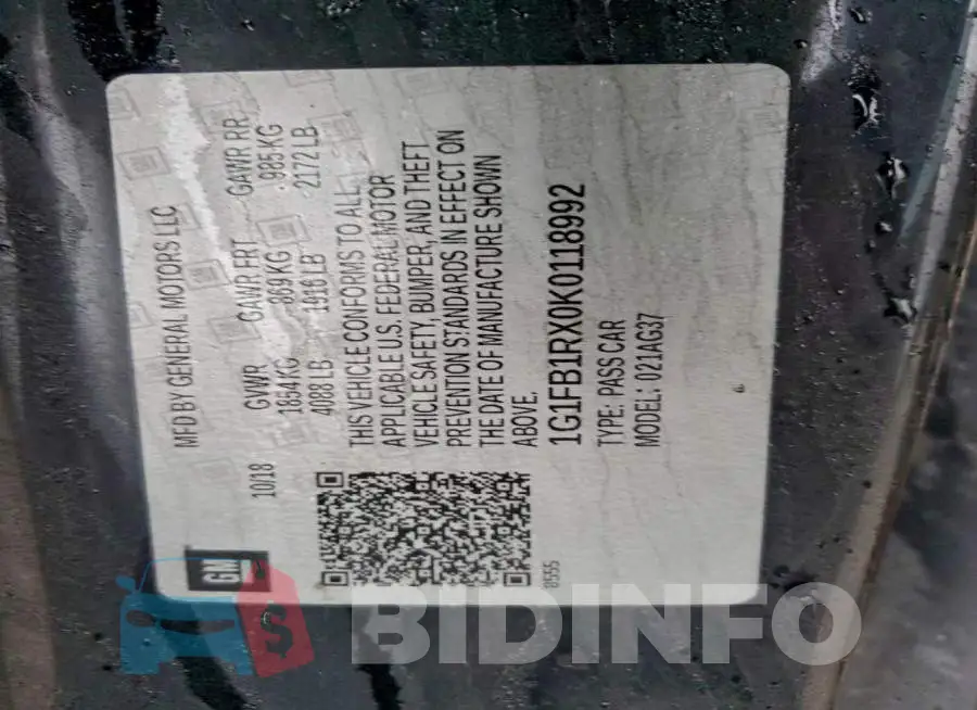 1G1FB1RX0K0118992 Photo# 12