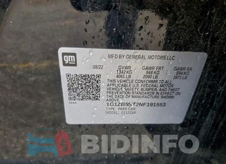 1G1ZB5ST2NF191553 Photo# 13