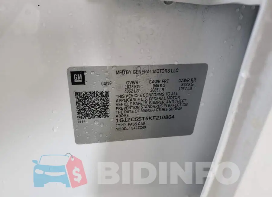 1G1ZC5ST5KF210864 Photo# 12