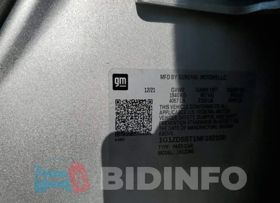 1G1ZD5ST1NF102159 Photo# 12