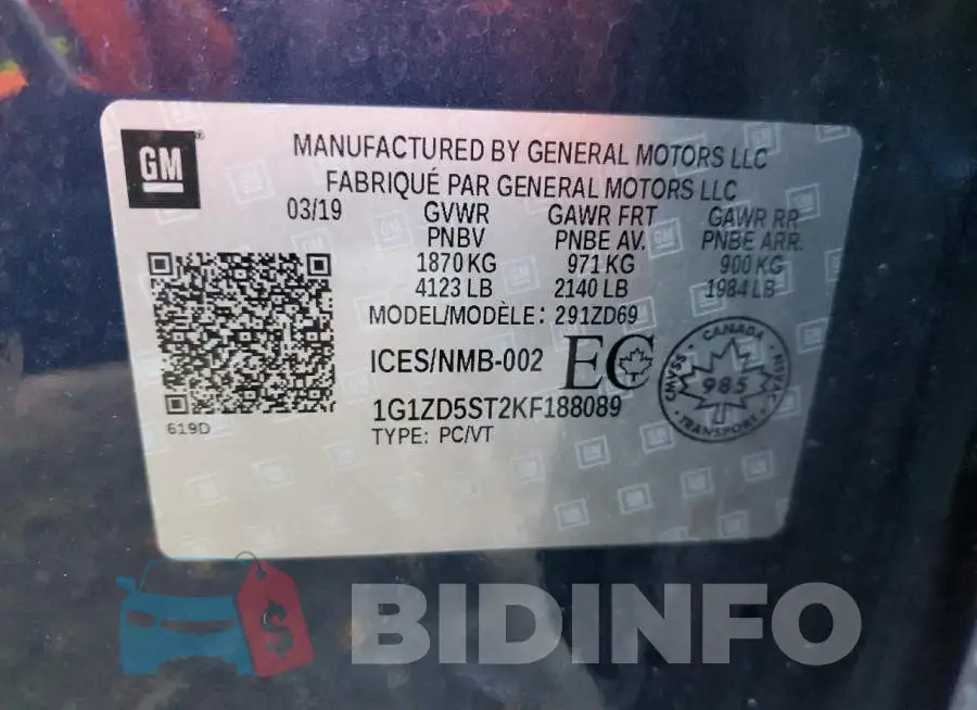 1G1ZD5ST2KF188089 Photo# 13
