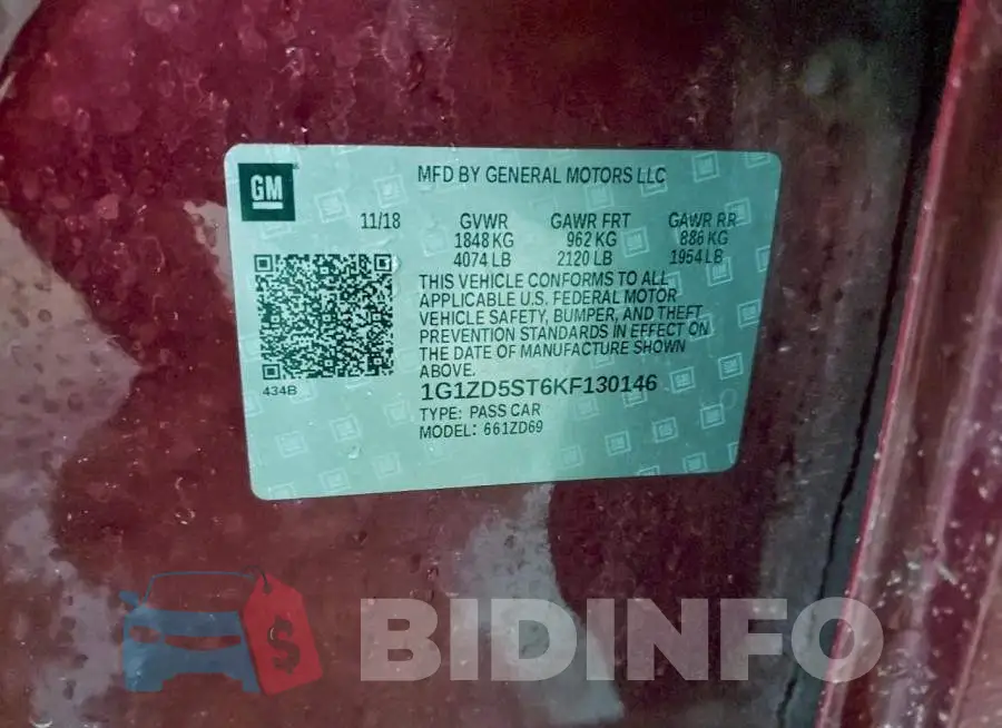 1G1ZD5ST6KF130146 Photo# 12